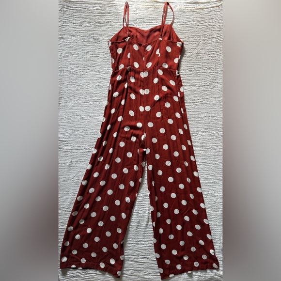 Zara Burnt Orange and White Polka Dot Jumpsuit - Picture 2 of 13